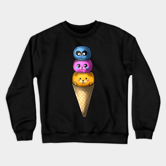 Cute Ice Cream Crewneck Sweatshirt by LinYue